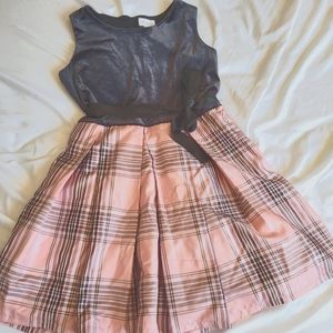 Black and pink plaid dress for girls